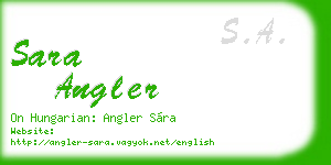 sara angler business card